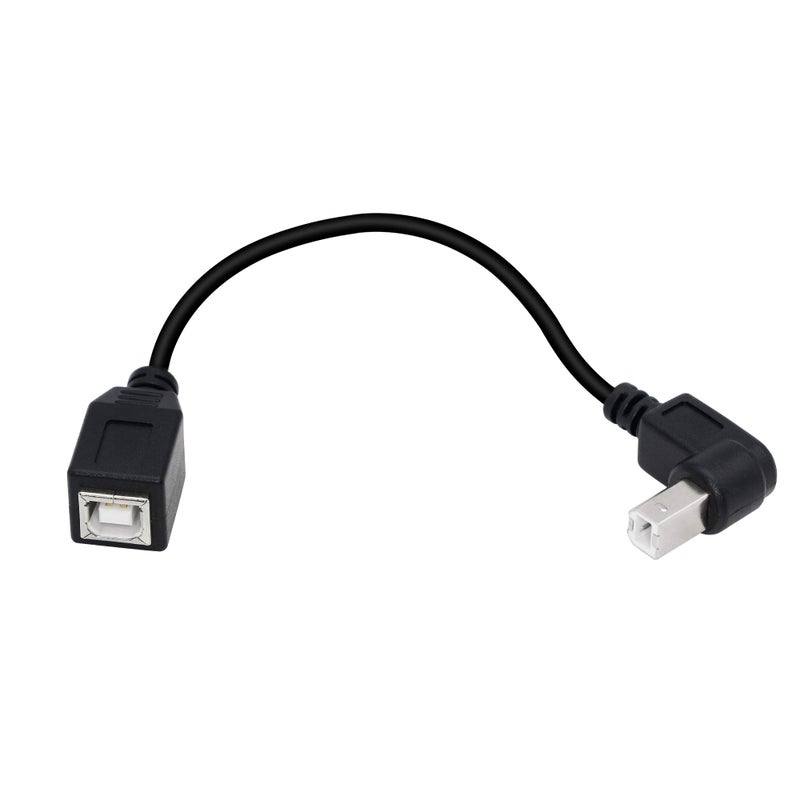 SinLoon USB 2.0 Type-B Printer Cable, 2-Pack USB B Female to Type B Male (90 Degree Down) Printer Short Extension Cable for Scanner, Mobile HDD and More (Down 2) - Image 3